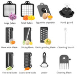Tritatutto multifunzione per verdure, affettatrice a mandolina, design migliorato con blocco di sicurezza e protezione per le dita., 15 In 1 Gray Green, 15 In 1 Black Cover, 15 In 1 White Cover, 15 In 1 White Green, 18 In 1 White Cover                 ...