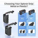 Impugnatura aMaginsn per fotografia di strada per DJI Action 5 Pro/Action 4/Action 3, compatibile con la gabbia originale della fotocamera., Plastic Version, Metal Black, Metal Gray