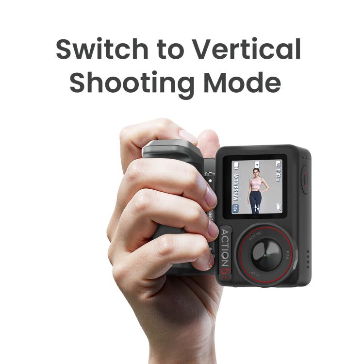 Impugnatura aMaginsn per fotografia di strada per DJI Action 5 Pro/Action 4/Action 3, compatibile con la gabbia originale della fotocamera., Plastic Version, Metal Black, Metal Gray