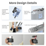 Impugnatura aMaginsn per fotografia di strada per DJI Action 5 Pro/Action 4/Action 3, compatibile con la gabbia originale della fotocamera., Plastic Version, Metal Black, Metal Gray