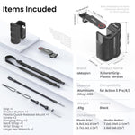 Impugnatura aMaginsn per fotografia di strada per DJI Action 5 Pro/Action 4/Action 3, compatibile con la gabbia originale della fotocamera., Plastic Version, Metal Black, Metal Gray