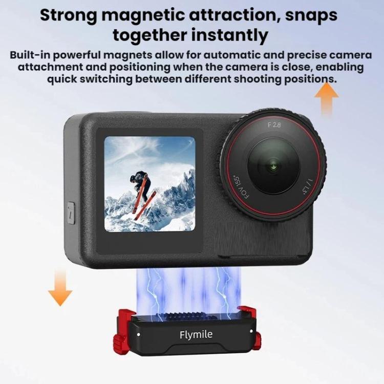 Adattatore di espansione magnetico a sgancio rapido Flymile per DJI Osmo Action 3 / 4 / 5 Pro, For DJI Osmo Action 3 / 4 / 5 Pro
