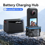 Base di ricarica rapida a doppia batteria per Insta360 X4 Air AMagisn, per 2 batterie contemporaneamente, con indicatore LED.