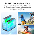 Base di ricarica rapida a doppia batteria per Insta360 X4 Air AMagisn, per 2 batterie contemporaneamente, con indicatore LED.