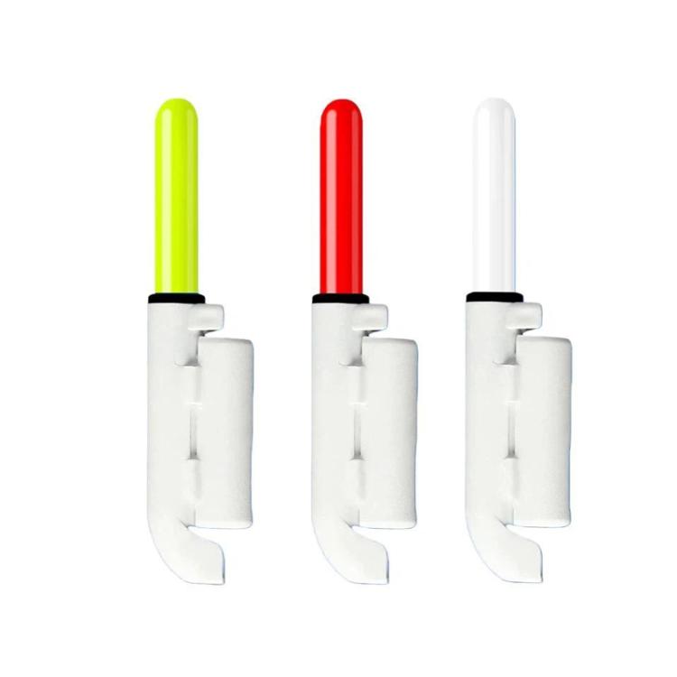 20 pezzi Punta per canna da pesca elettronica notturna con fondo inclinato, leggera e impermeabile, Round-headed Green Light, Round-headed Red Light, Bite-activated Flashing Light