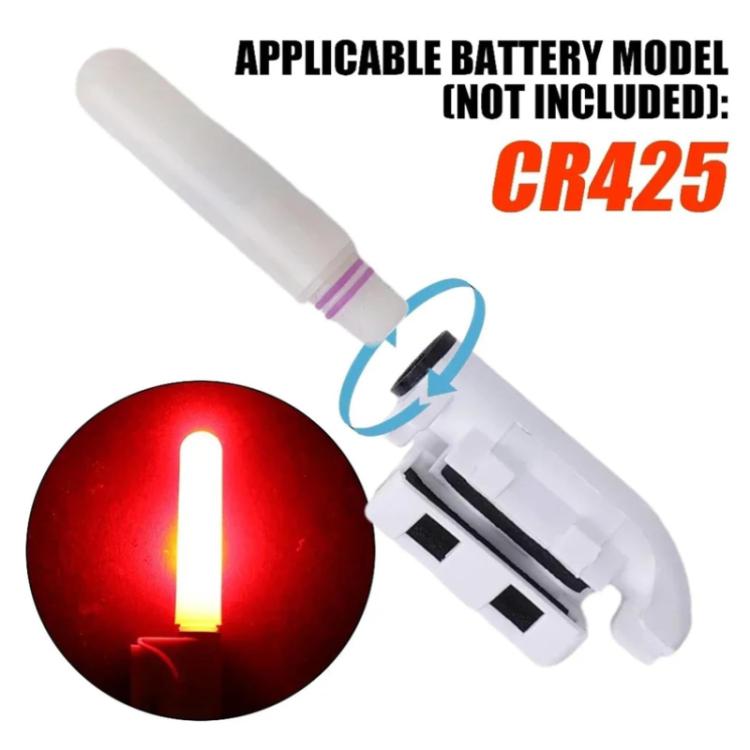 20 pezzi Punta per canna da pesca elettronica notturna con fondo inclinato, leggera e impermeabile, Round-headed Green Light, Round-headed Red Light, Bite-activated Flashing Light