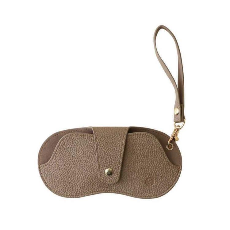 Custodia per occhiali da appendere in pelle PU, astuccio portatile da viaggio per occhiali da vista e da sole.