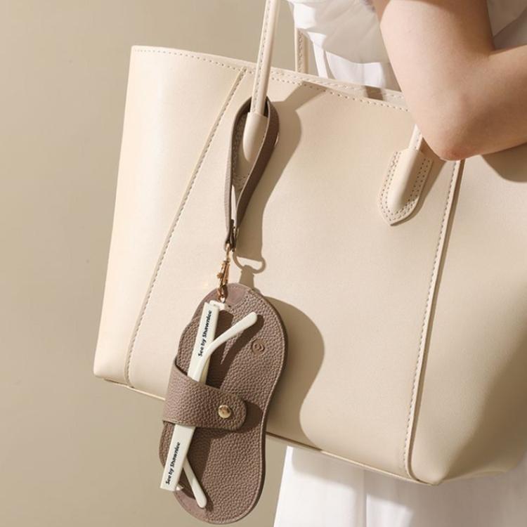 Custodia per occhiali da appendere in pelle PU, astuccio portatile da viaggio per occhiali da vista e da sole.