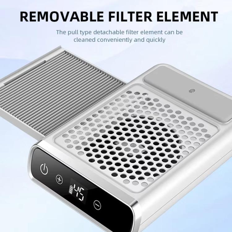 BLUEQUE Aspiratore per polvere di unghie ricaricabile ad alta potenza da 80 W, silenzioso, US Plug, EU Plug