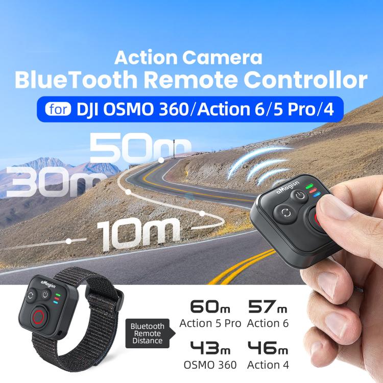 Telecomando Bluetooth aMaginsn per scatto remoto per DJI Osmo Action 6/Action 5 Pro/Action 4/Osmo 360, AA28
