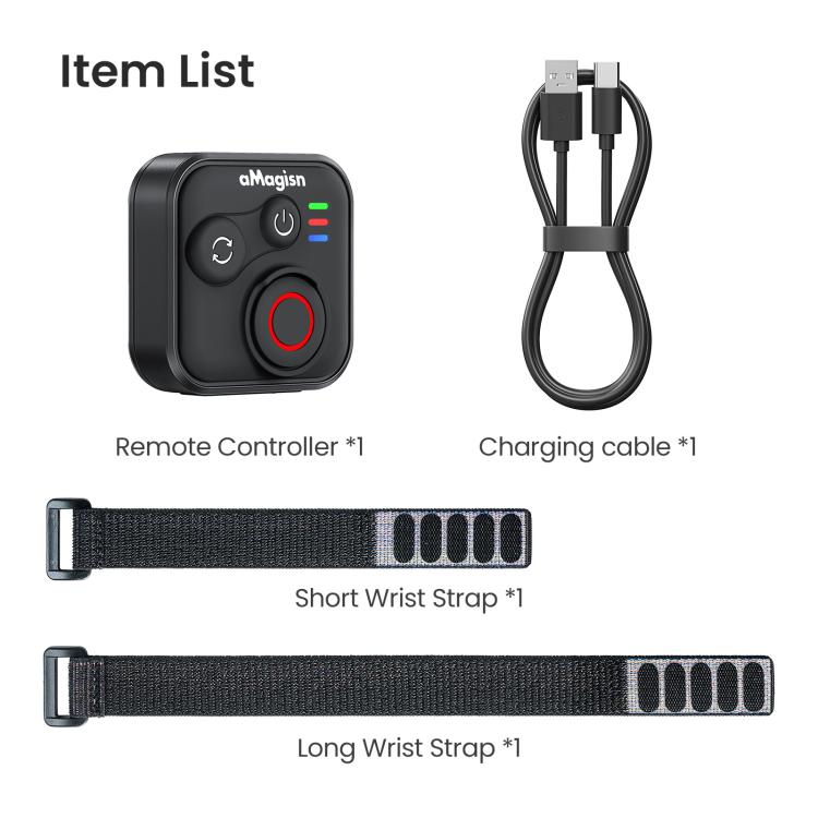 Telecomando Bluetooth aMaginsn per scatto remoto per DJI Osmo Action 6/Action 5 Pro/Action 4/Osmo 360, AA28