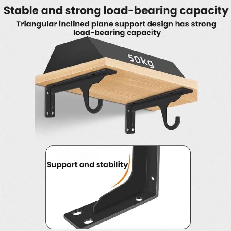 2 staffe di supporto triangolari a parete rinforzate e resistenti, 12 inch Black, 16 inch Black, 18 inch Black, 12 inch White, 16 inch White, 18 inch White