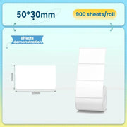 Per carta per etichette termiche NIIMBOT K3/K3W, T50x30mm-900pcs, T25x15mm/3L-4800pcs, T30x15mm/2L-3320pcs, T40x30mm-900pcs, T40x60mm/2L-1000pcs, T60x40mm-690pcs