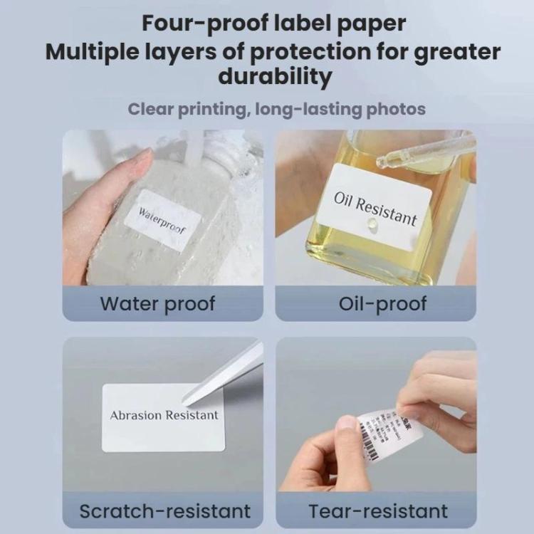 Per carta per etichette termiche NIIMBOT K3/K3W, T50x30mm-900pcs, T25x15mm/3L-4800pcs, T30x15mm/2L-3320pcs, T40x30mm-900pcs, T40x60mm/2L-1000pcs, T60x40mm-690pcs