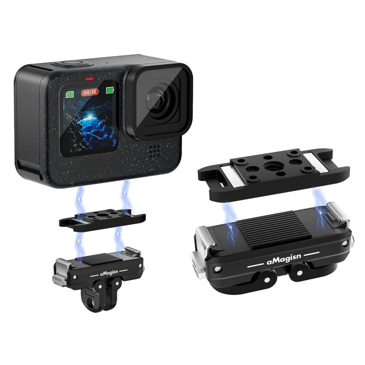 Kit di sgancio rapido magnetico in metallo aMagisn per GoPro HERO12 Black /11 Black /11 Black mini /10 Black /9 Black /8 Black / Max