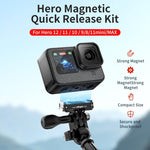 Kit di sgancio rapido magnetico in metallo aMagisn per GoPro HERO12 Black /11 Black /11 Black mini /10 Black /9 Black /8 Black / Max