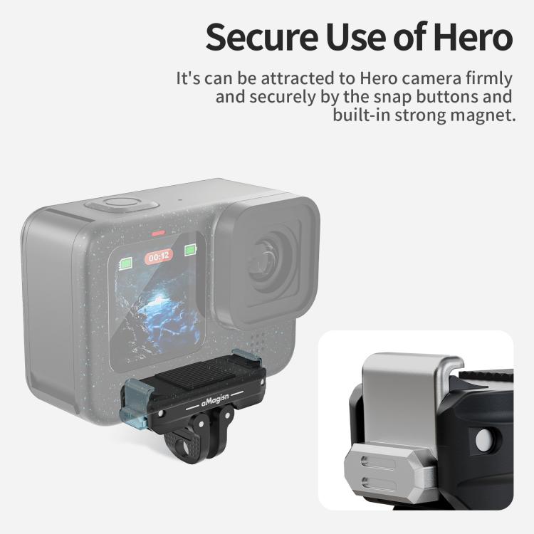 Kit di sgancio rapido magnetico in metallo aMagisn per GoPro HERO12 Black /11 Black /11 Black mini /10 Black /9 Black /8 Black / Max
