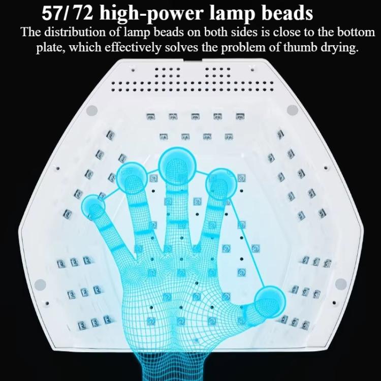 BLUEQUE L8 Lampada per unghie a doppio LED ad alta potenza per polimerizzazione di smalto e gel, dispositivo per fototerapia, 57 Beads US Plug, 57 Beads EU Plug, 72 Beads US Plug, 72 Beads EU Plug