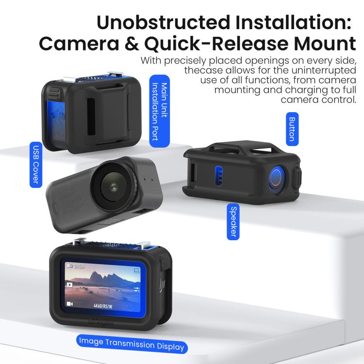 Custodia in silicone aMagins per DJI Osmo Nano Vision Dock con cinturino da polso multifunzionale.