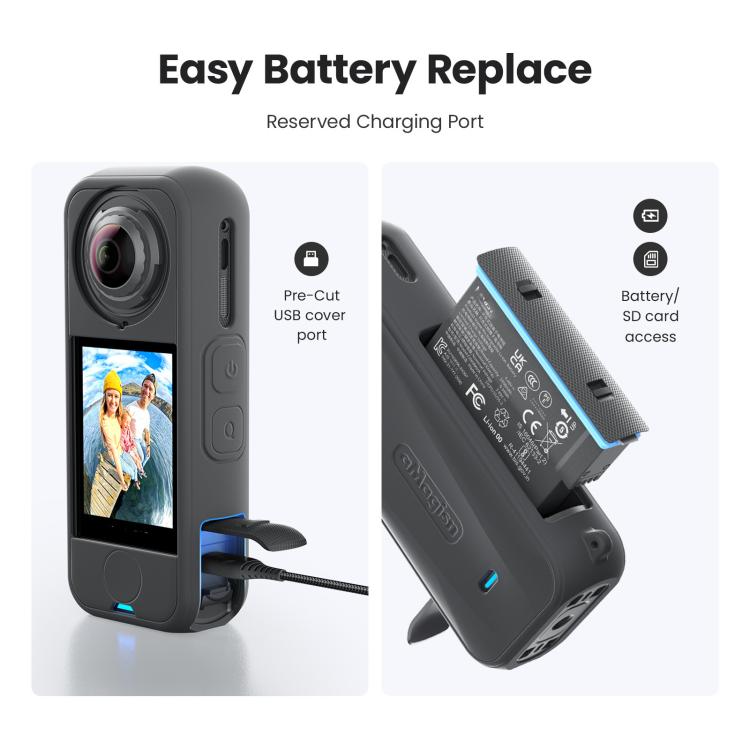 Per la fotocamera Insta360 X4 Air, aMagisn Silicone Case Black, aMagisn Silicone Case Gray, aMagisn Silicone Case & Lens Cap Black, aMagisn Silicone Case & Lens Cap Gray