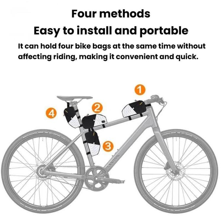 ENLEE WX-360 Borsa da telaio per bicicletta, impermeabile, da fissare al tubo orizzontale.