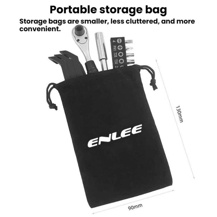 Kit di riparazione per bicicletta ENLEE da 10 pezzi con chiave a cricchetto, set di attrezzi di emergenza multifunzionale per la riparazione di pneumatici., 10pcs