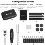 Kit di riparazione per bicicletta ENLEE da 10 pezzi con chiave a cricchetto, set di attrezzi di emergenza multifunzionale per la riparazione di pneumatici., 10pcs