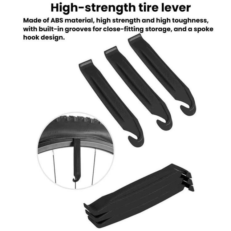 Kit di riparazione per bicicletta ENLEE da 10 pezzi con chiave a cricchetto, set di attrezzi di emergenza multifunzionale per la riparazione di pneumatici., 10pcs