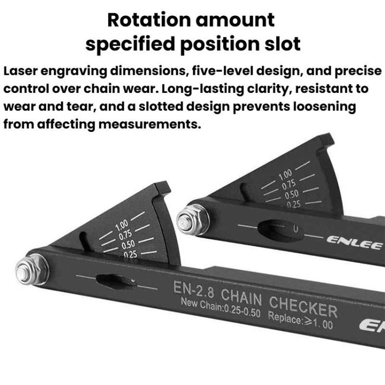 ENLEE Strumento di misurazione dell'usura della catena per biciclette, Standard, Hollow