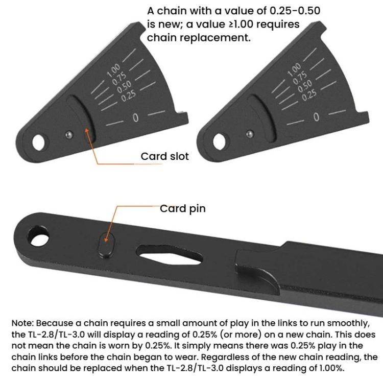 ENLEE Strumento di misurazione dell'usura della catena per biciclette, Standard, Hollow
