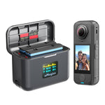 Custodia di ricarica rapida aMaginsn da 36 W per batteria Insta360 X4 Air con display a colori e cavo USB-C integrato., PM13