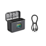 Custodia di ricarica rapida aMaginsn da 36 W per batteria Insta360 X4 Air con display a colori e cavo USB-C integrato., PM13