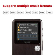 Lettore musicale HiFi Mrobo con chip DAC - Schermo a colori da 1,77 pollici, controllo tramite rotella di scorrimento, supporta audio lossless e video AMV, 8GB, 16GB, 32GB, 64GB