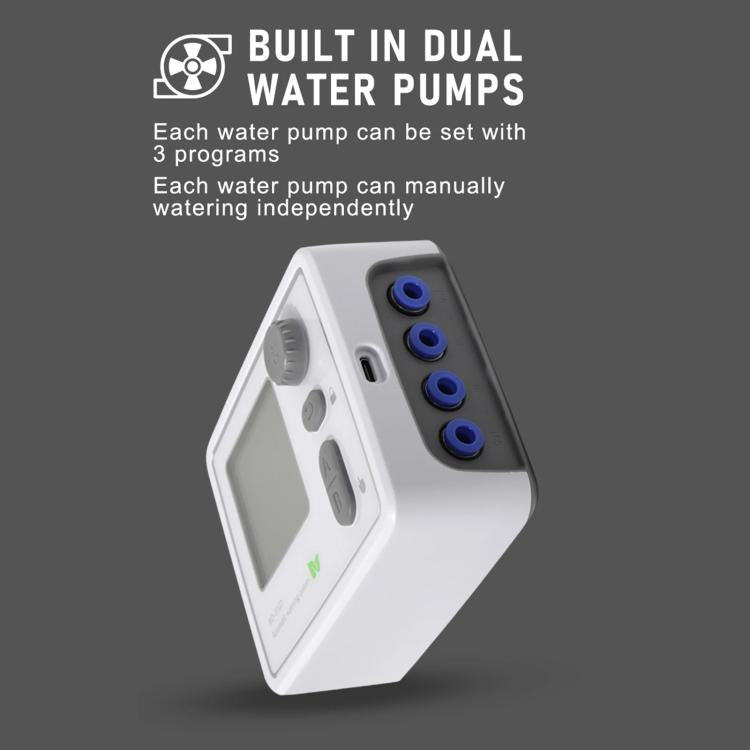Sistema di irrigazione intelligente a doppia pompa per piante in vaso, gocciolatore automatico temporizzato, Adjustable Drip Arrow EU Plug, Adjustable Drip Arrow US Plug, Adjustable Drip Arrow UK Plug, Transparent Drip Arrow EU Plug                    ...