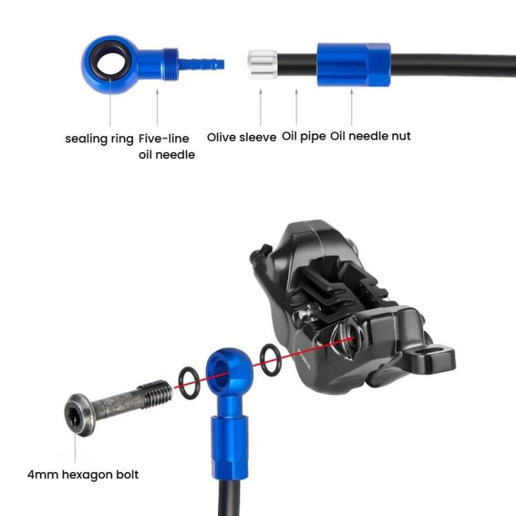 Connettore per tubo flessibile freno a disco idraulico ENLEE E511 a 5 linee per bicicletta.