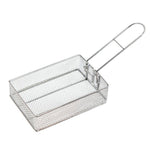 COOL CAMP Cestello da campeggio pieghevole in acciaio inox con colino per friggere, ideale per cucinare all'aperto., 175 x 120 x 50mm