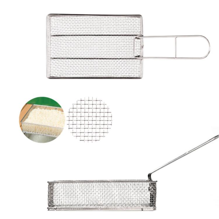 COOL CAMP Cestello da campeggio pieghevole in acciaio inox con colino per friggere, ideale per cucinare all'aperto., 175 x 120 x 50mm