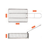 COOL CAMP Cestello da campeggio pieghevole in acciaio inox con colino per friggere, ideale per cucinare all'aperto., 175 x 120 x 50mm