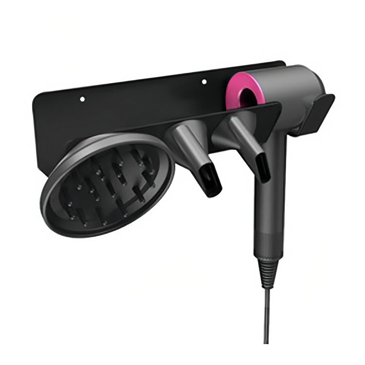 Supporto da parete per asciugacapelli Dyson - Installazione con adesivo o viti, organizer compatto per ugelli, Right Rose Gold, Left Black, Right Black, Left Silver, Right Silver