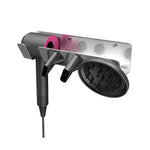 Supporto da parete per asciugacapelli Dyson - Installazione con adesivo o viti, organizer compatto per ugelli, Right Rose Gold, Left Black, Right Black, Left Silver, Right Silver