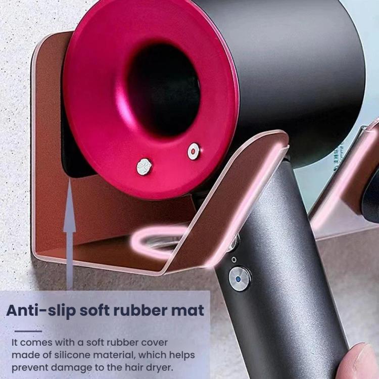 Supporto da parete per asciugacapelli Dyson - Installazione con adesivo o viti, organizer compatto per ugelli, Right Rose Gold, Left Black, Right Black, Left Silver, Right Silver