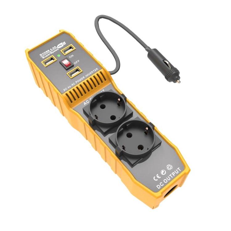 Inverter auto 12V a 220V con doppia USB e 3 porte