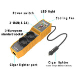 Inverter di potenza per auto con doppia presa USB e 3 porte, convertitore di potenza per veicoli, EU Plug 12V To 220V, US Plug 12V To 110V, Brazil Plug 12V To 110V, Brazil Plug 12V To 220V