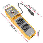 Inverter di potenza per auto con doppia presa USB e 3 porte, convertitore di potenza per veicoli, EU Plug 12V To 220V, US Plug 12V To 110V, Brazil Plug 12V To 110V, Brazil Plug 12V To 220V