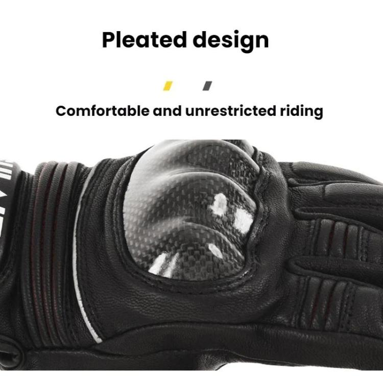 Guanti da moto SULAITE in montone, traspiranti e a dita intere, con protezione in pelle di pecora., For Summer, For Winter With Fleece Lining