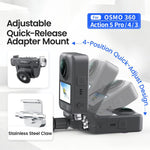 Adattatore a sgancio rapido regolabile AMagisn per DJI Osmo 360/Action 5 Pro/4/3 - Interruttore di prospettiva rapido a 4 livelli, PD15