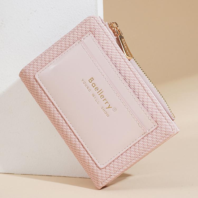 Portafoglio compatto da donna Baellerry N8360 con scomparti multipli per carte, portamonete e cerniera.