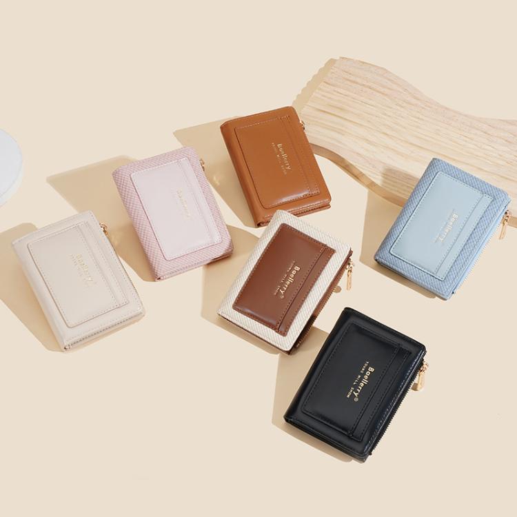Portafoglio compatto da donna Baellerry N8360 con scomparti multipli per carte, portamonete e cerniera.