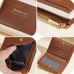 Portafoglio compatto da donna Baellerry N8360 con scomparti multipli per carte, portamonete e cerniera.