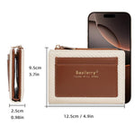 Portafoglio compatto da donna Baellerry N8360 con scomparti multipli per carte, portamonete e cerniera.